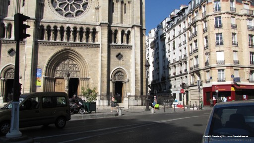 St John's with red sleeping bags under stop-sign