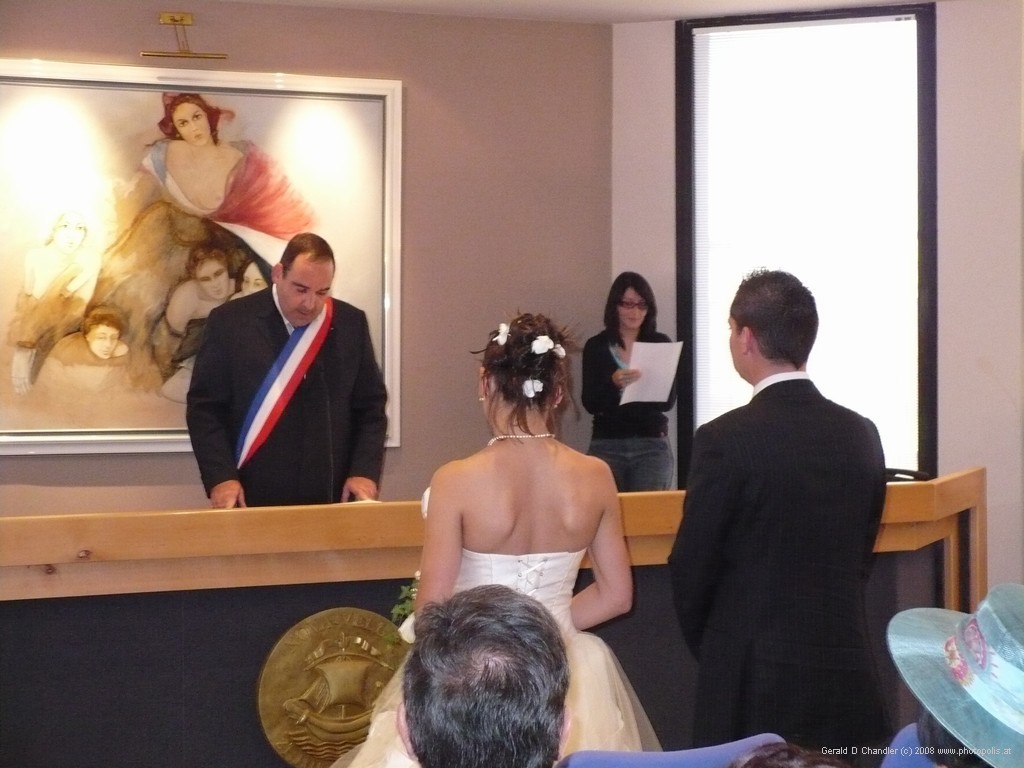 Pascale and Betrand at Civil Ceremony