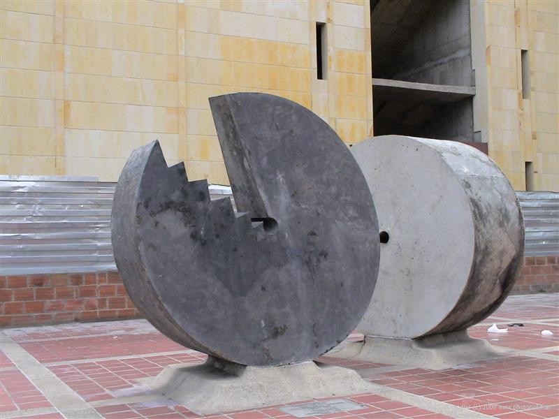 Abstract scupture near Justice Building