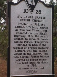 St James Santee Church historic marker