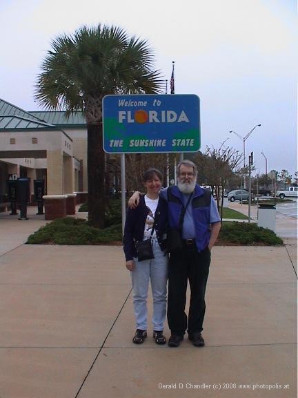Jan and Gerry at a Florida Welcome Center