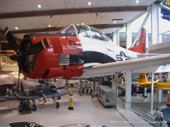 WWII fighter, hanging from cieling in main museum hall
